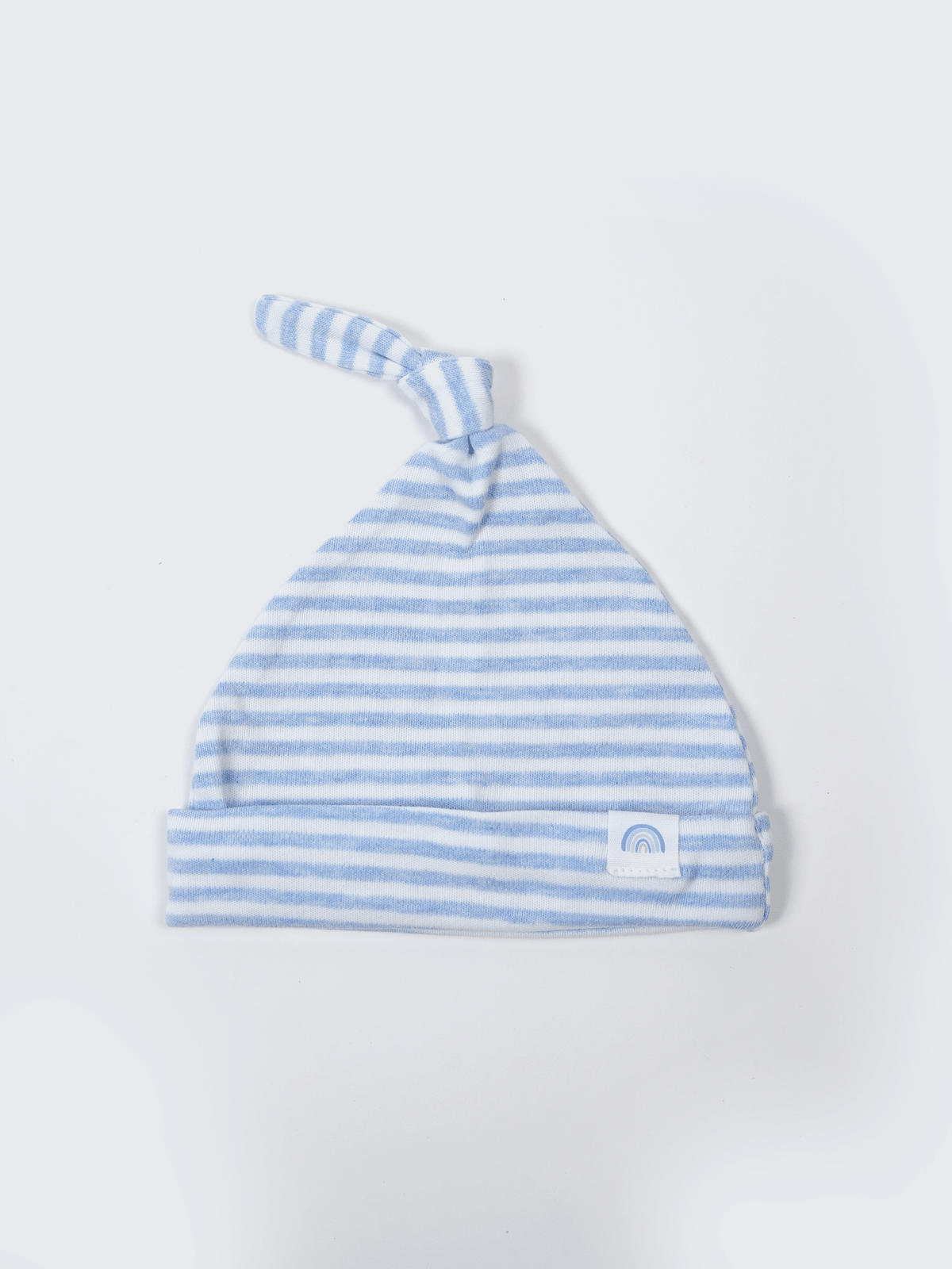 Newborn Cotton Cap, Mittens & Booties Set – Blue Rainbow
