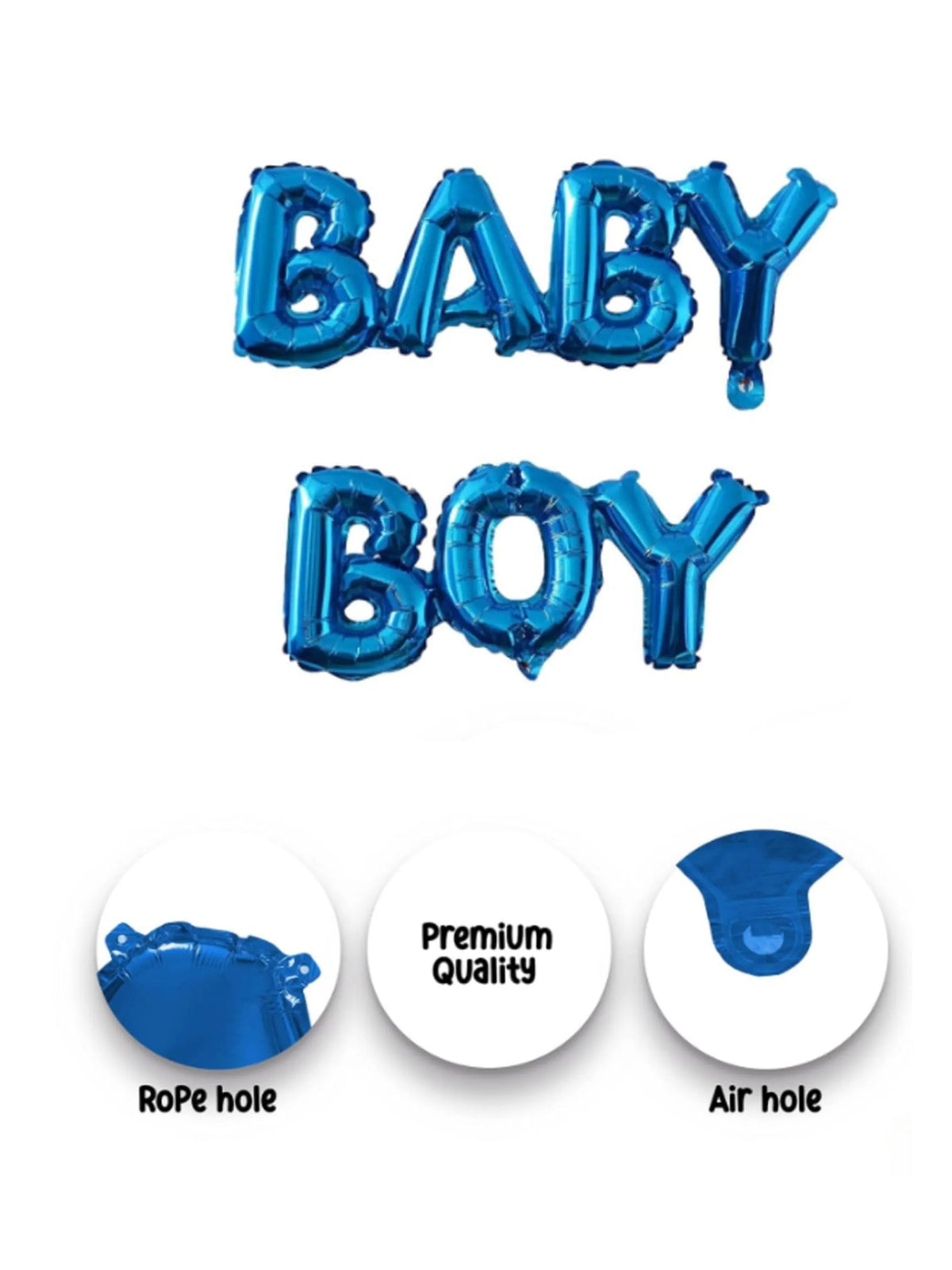 Blue Letter "Baby Boy" Foil Balloon Set