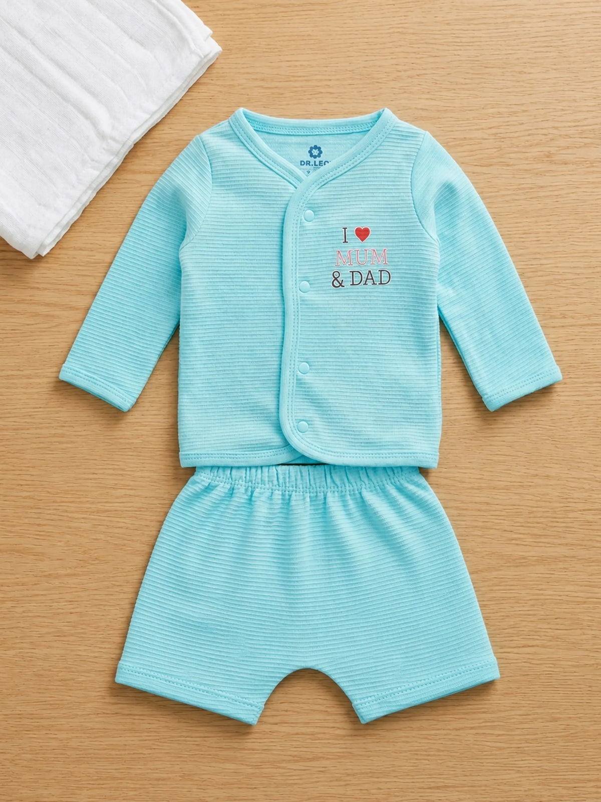 Baby Full Sleeve Jabla & Shorts Set - Blue