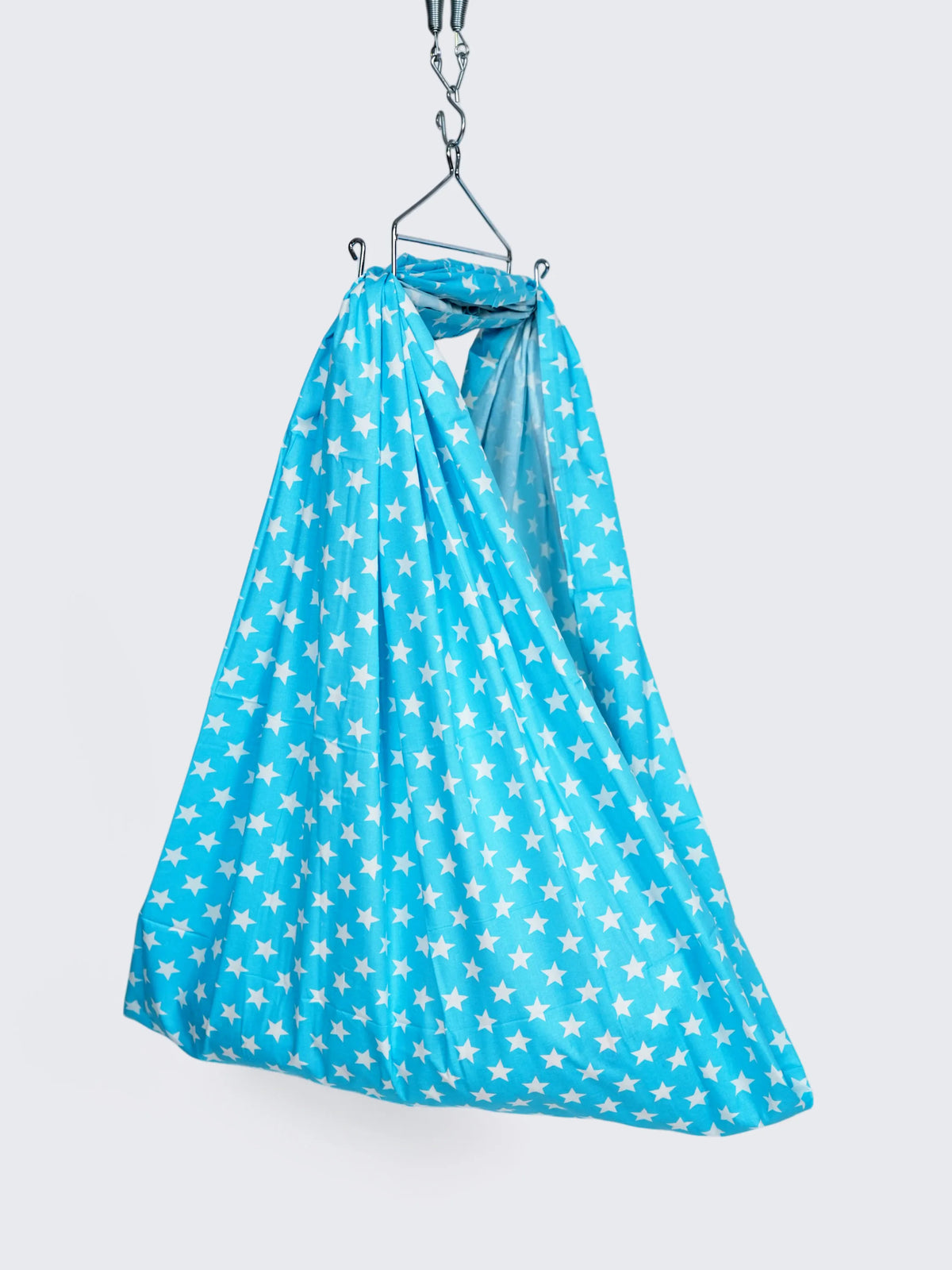Twill Star Baby Cradle Cloth - White With Blue
