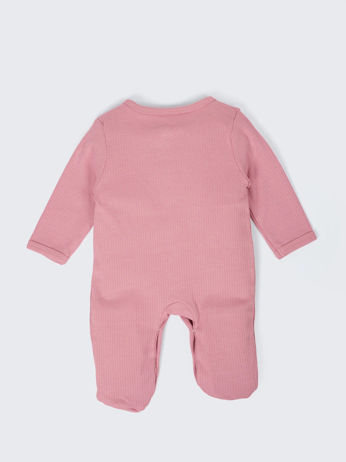 Unisex Solid Baby Sleepsuit - Pink