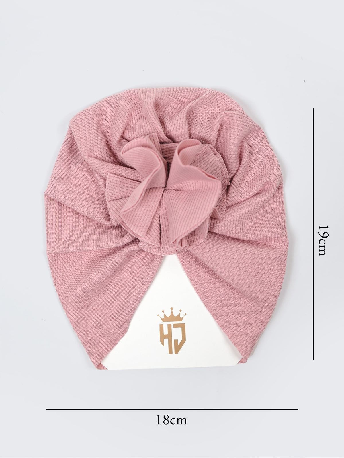 Baby Girls Turban Headwrap – White & Beige