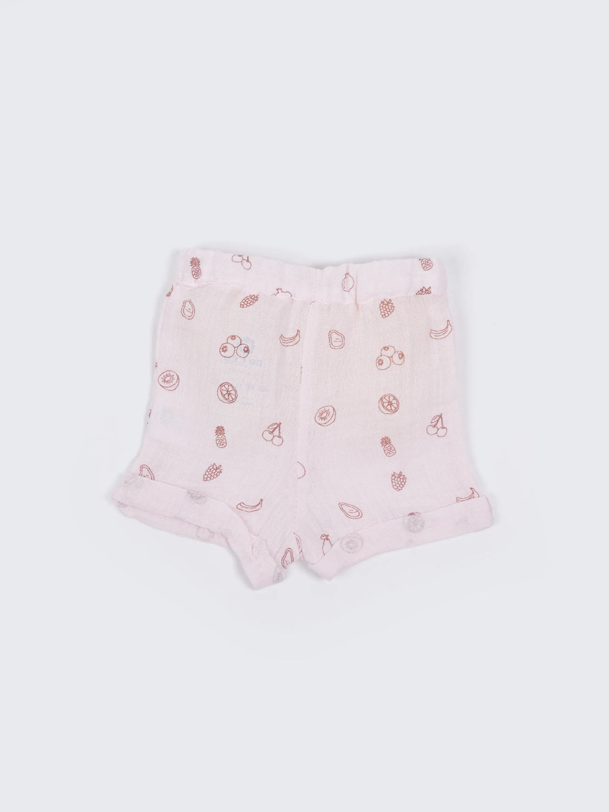 Baby Pink Fruit Print Shirt & Shorts Set