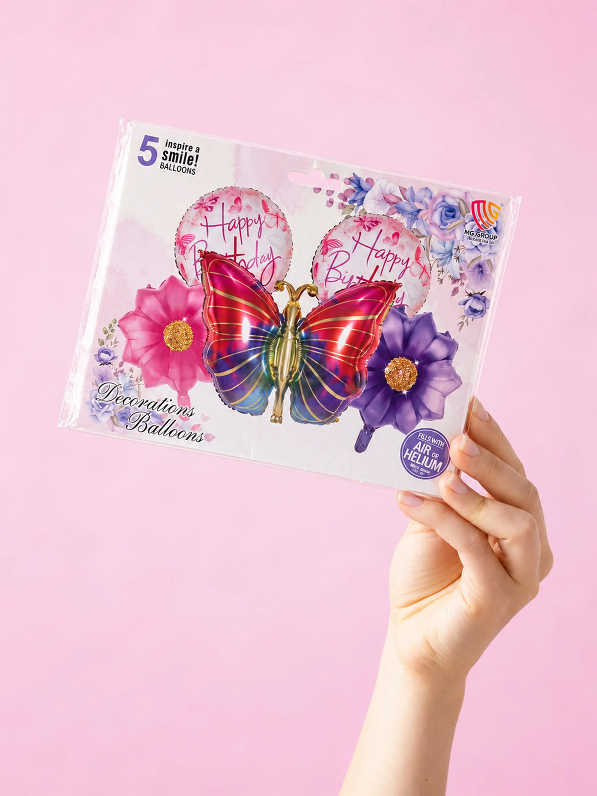 Butterfly Foil Balloon Birthday Set Party Decor 5-Piece