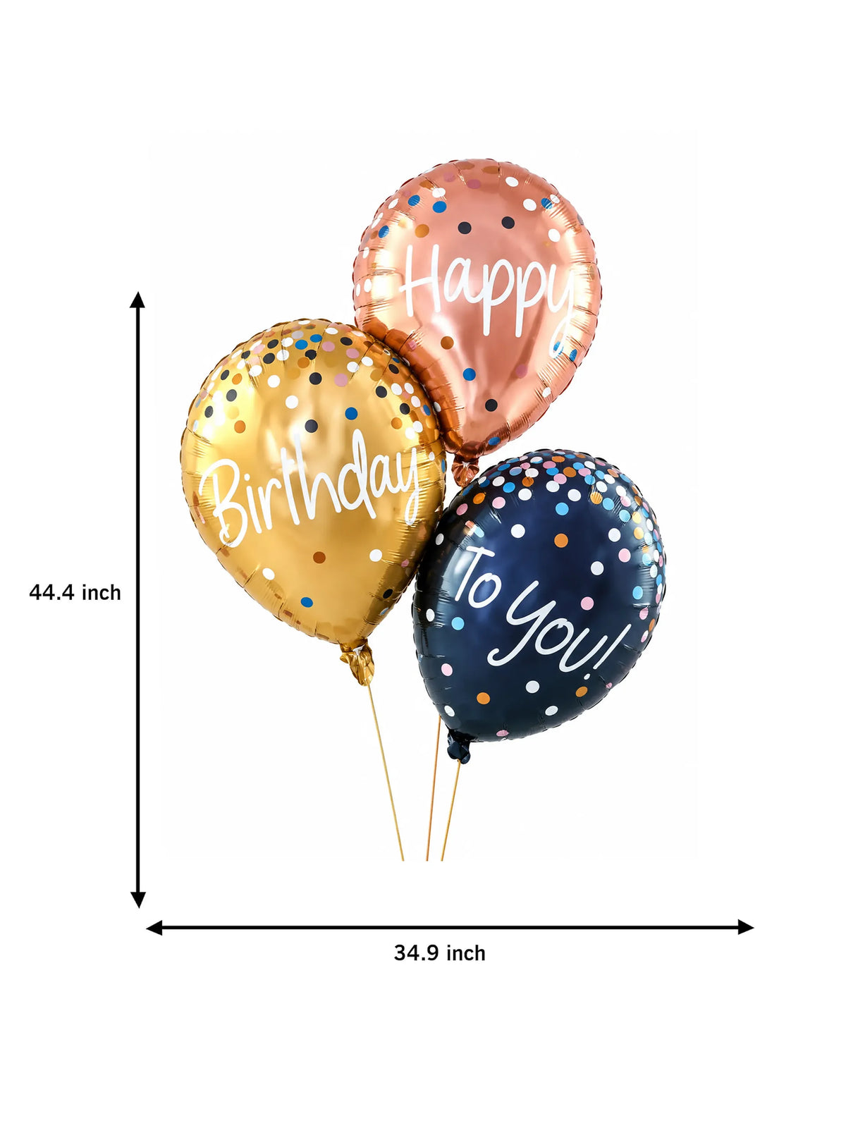 Happy Birthday Foil Balloon Bouquet – 5 Pcs