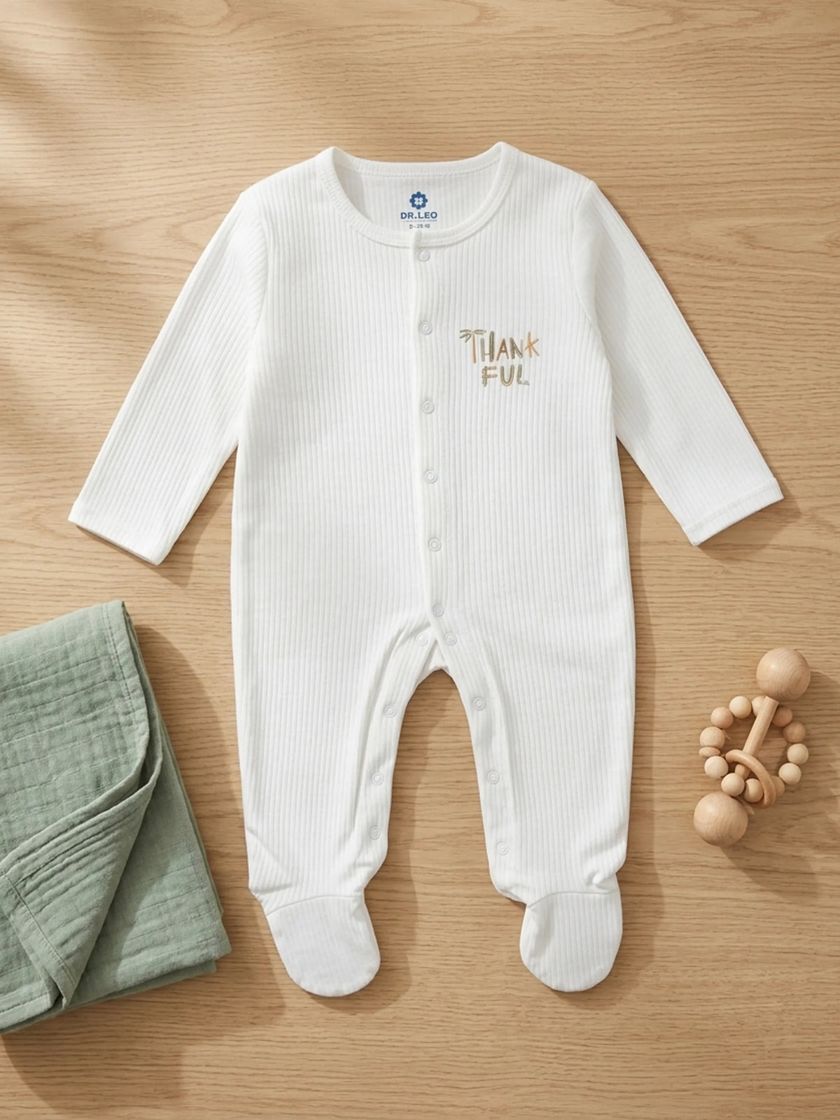 Unisex Baby Solid Sleepsuit White