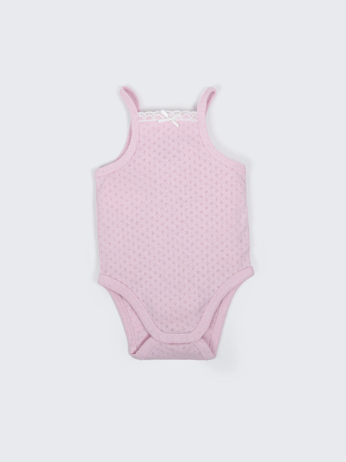 Baby Girls Pink Pointelle Bodysuit 2 Piece Combo