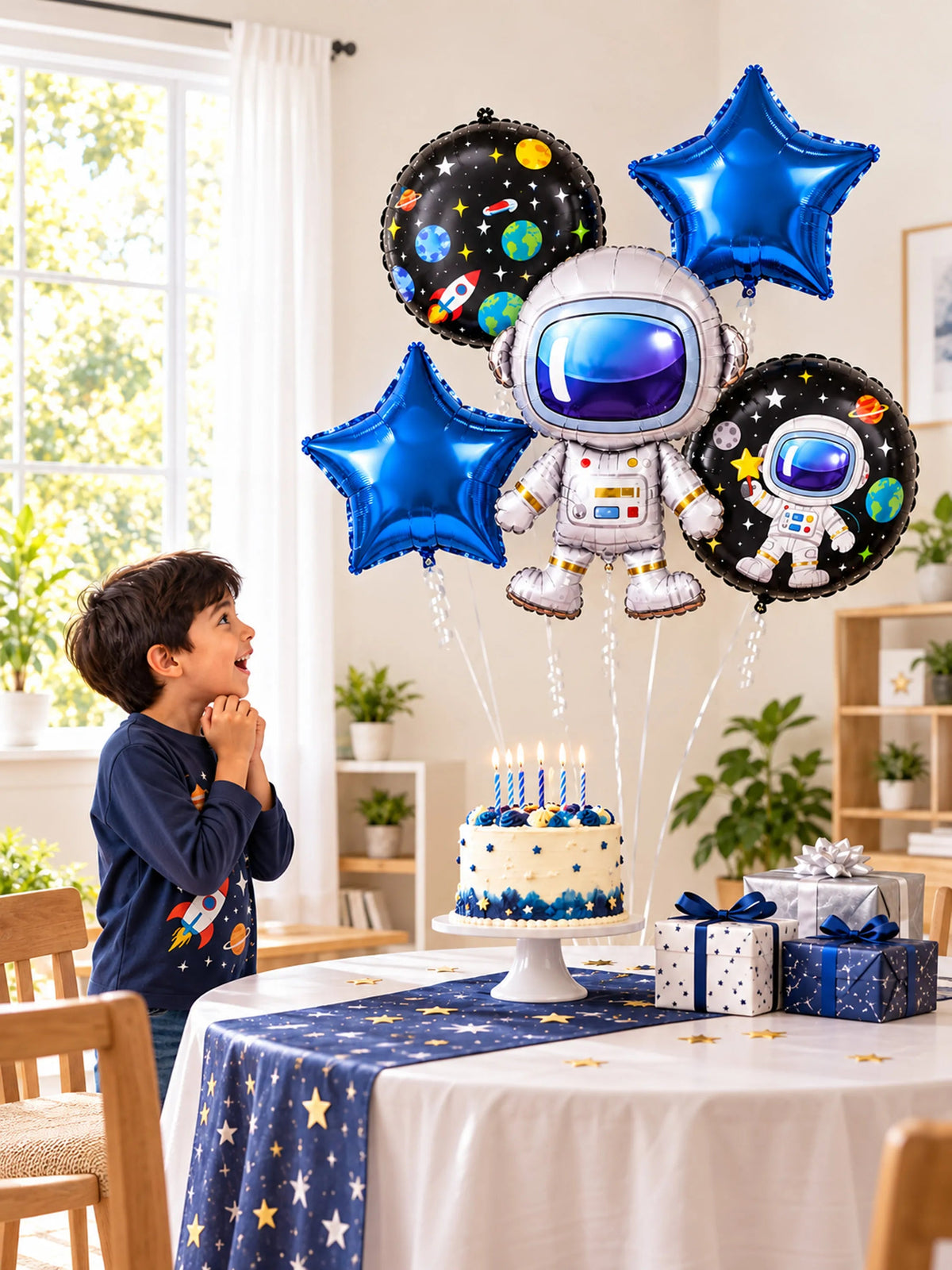 Space Astronaut Birthday Foil Balloon Set – 5 Pcs
