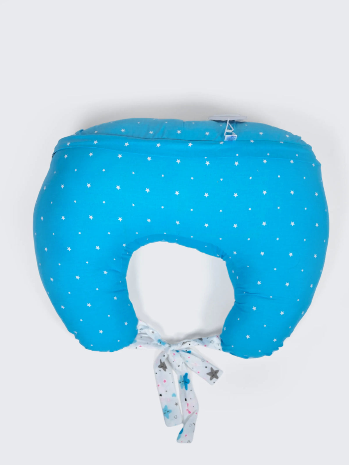 Baby Feeding Pillow - White & Sky Blue