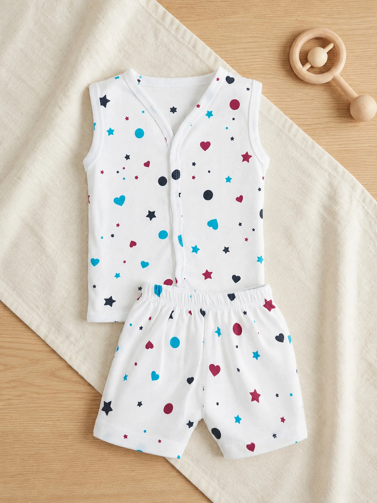 Baby Sleeveless Jabla & Shorts Set - Printed
