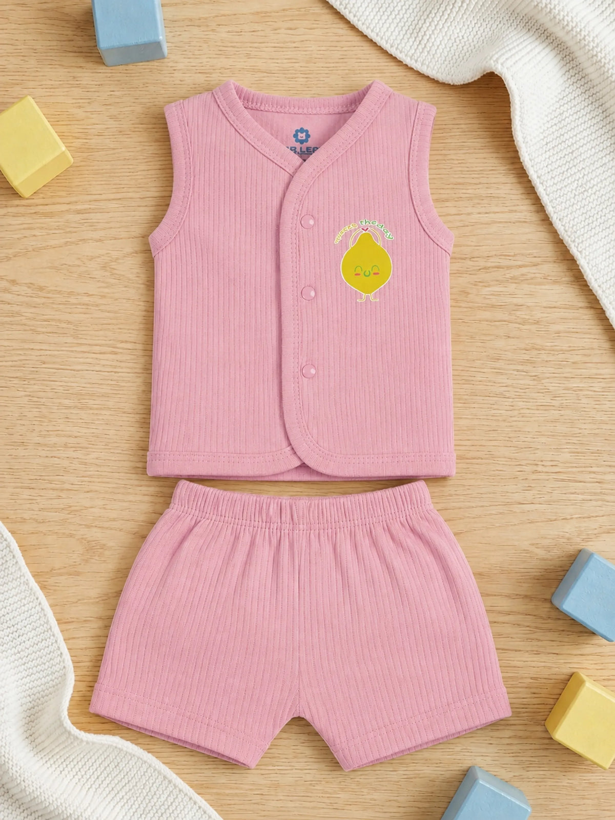 Baby Sleeveless Jabla & Shorts Set - Pink