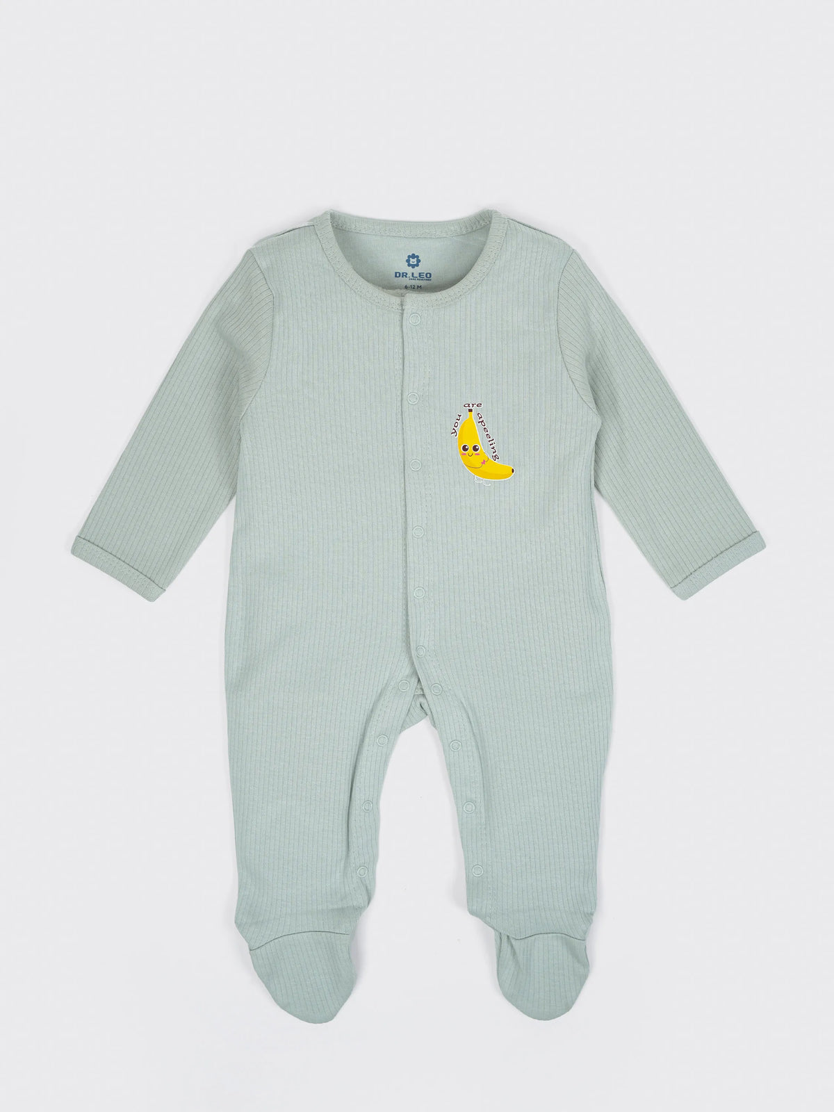 Unisex Baby Solid Sleepsuit Green