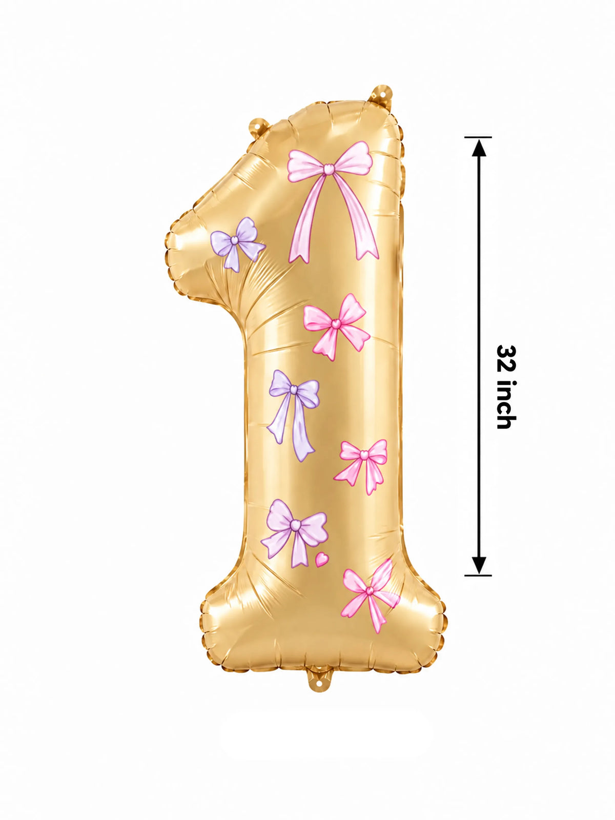 Pink & Gold Number 1 Foil Balloon Set – 7 Pcs
