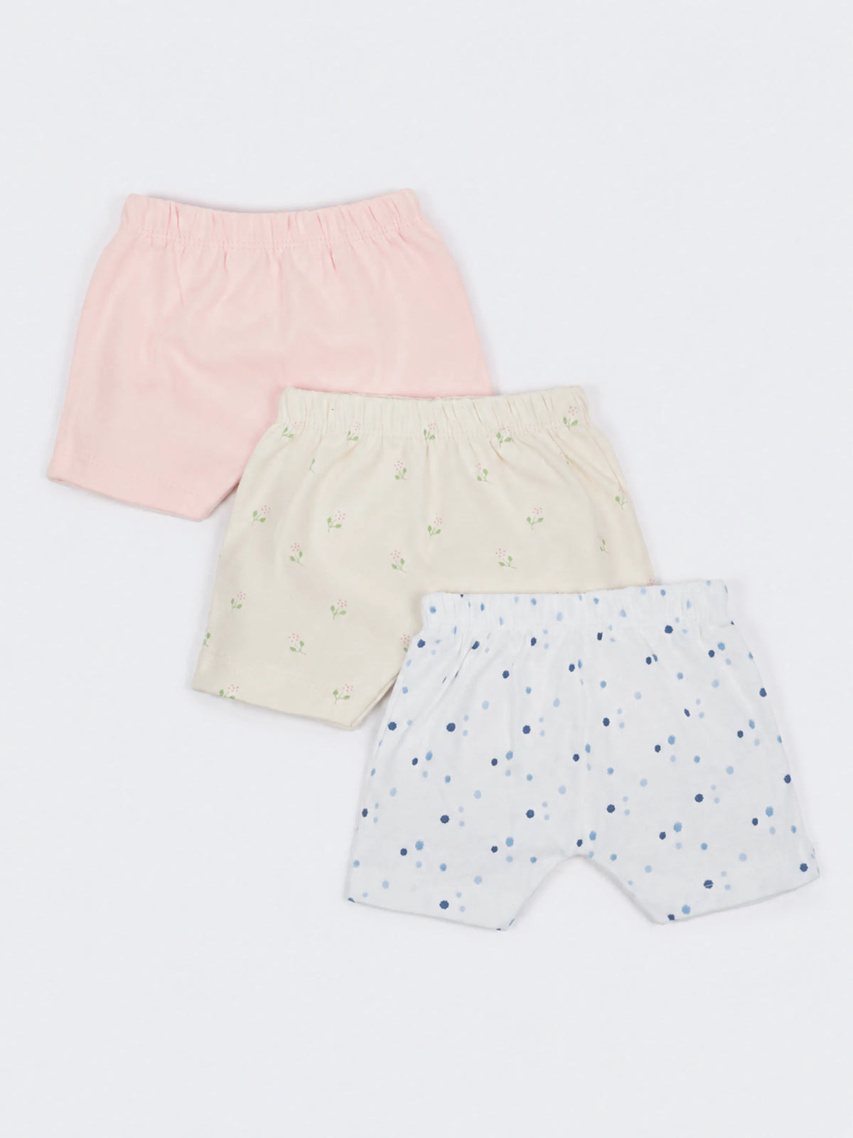 Baby Cotton Shorts 3 Piece Combo 0-3 Months