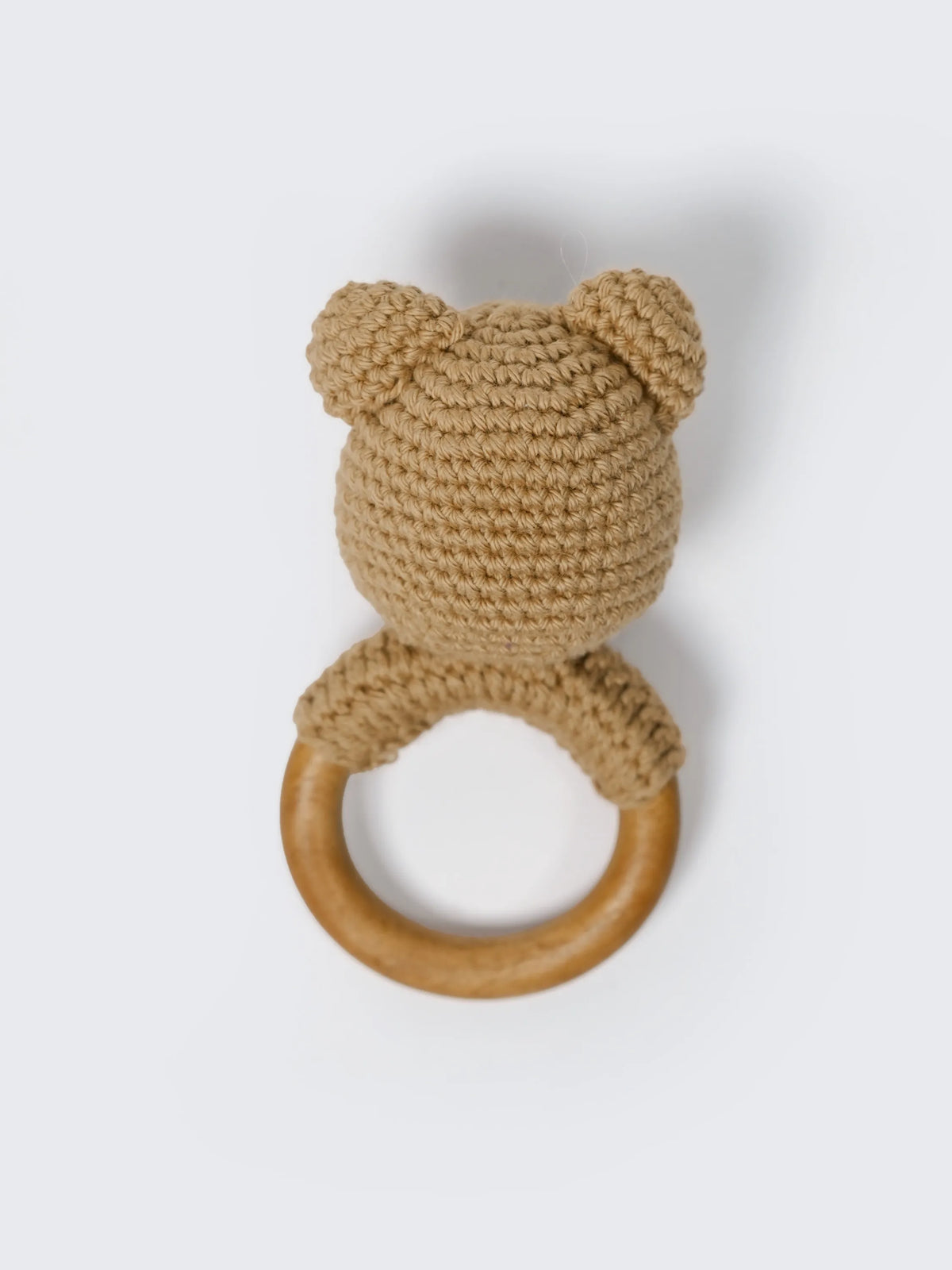 Crochet Bear Wooden Ring Rattle