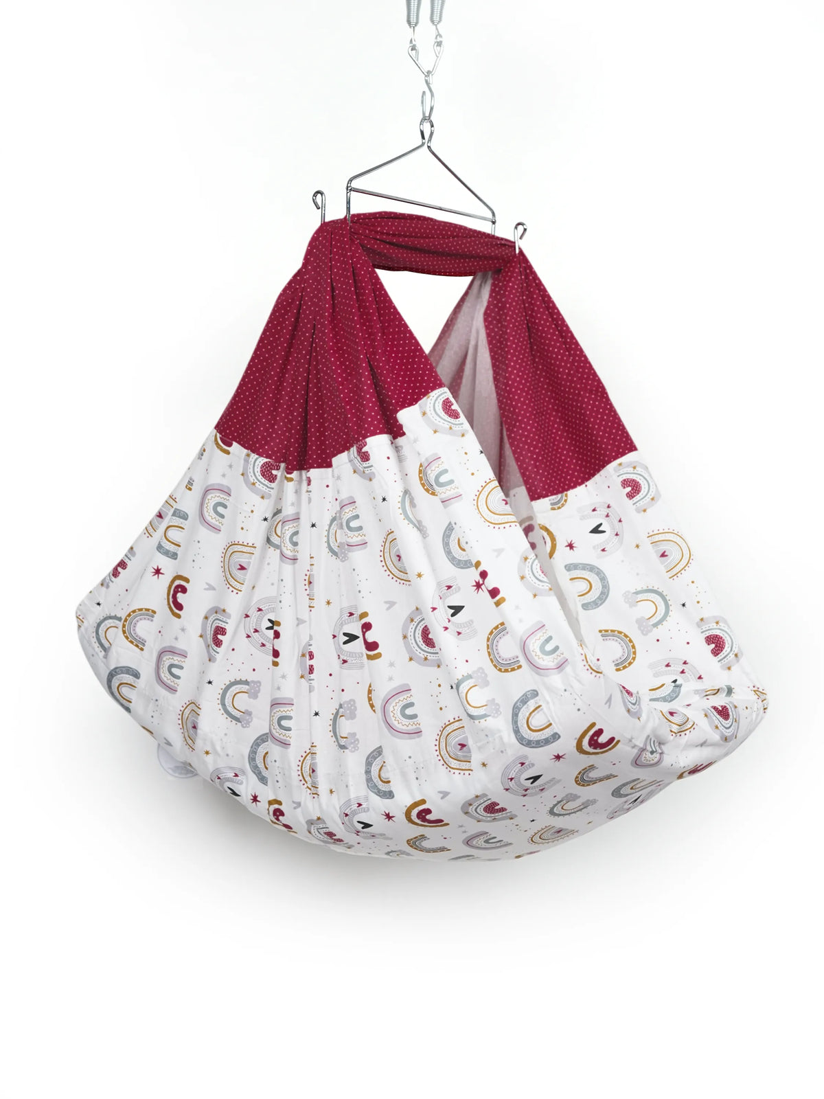 Queen Removable Bed Cradle/Thottil/Jhula Combo - Rainbow Print