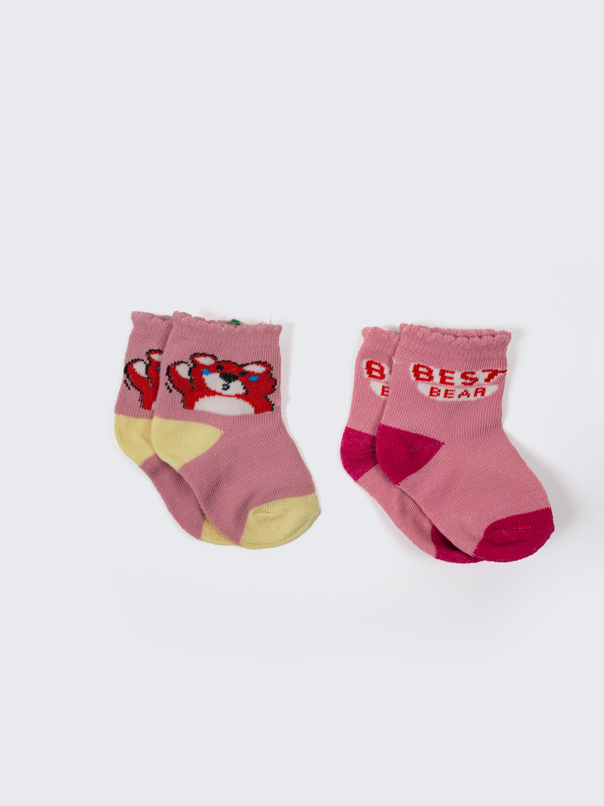 Ankle Socks Cartoon & Text -2 Pair Pack