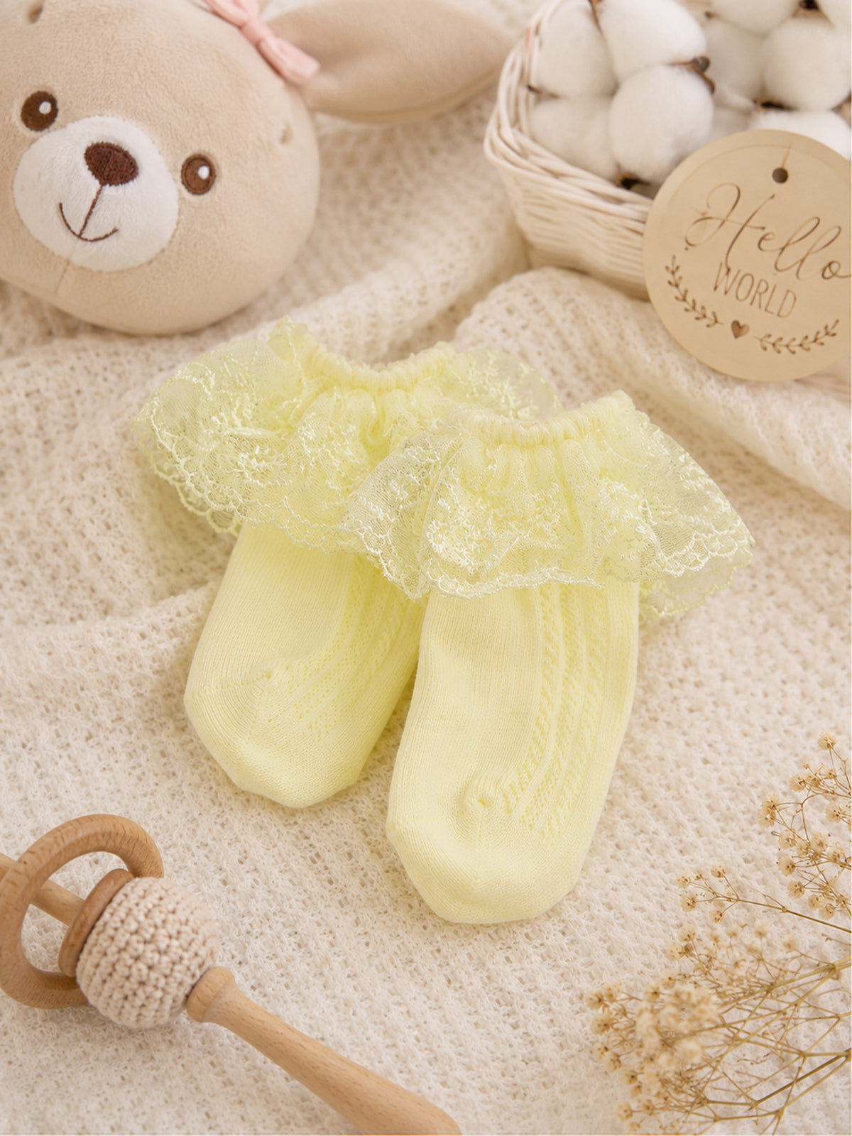 Baby Girls Lace Frill Socks - Pack of 3