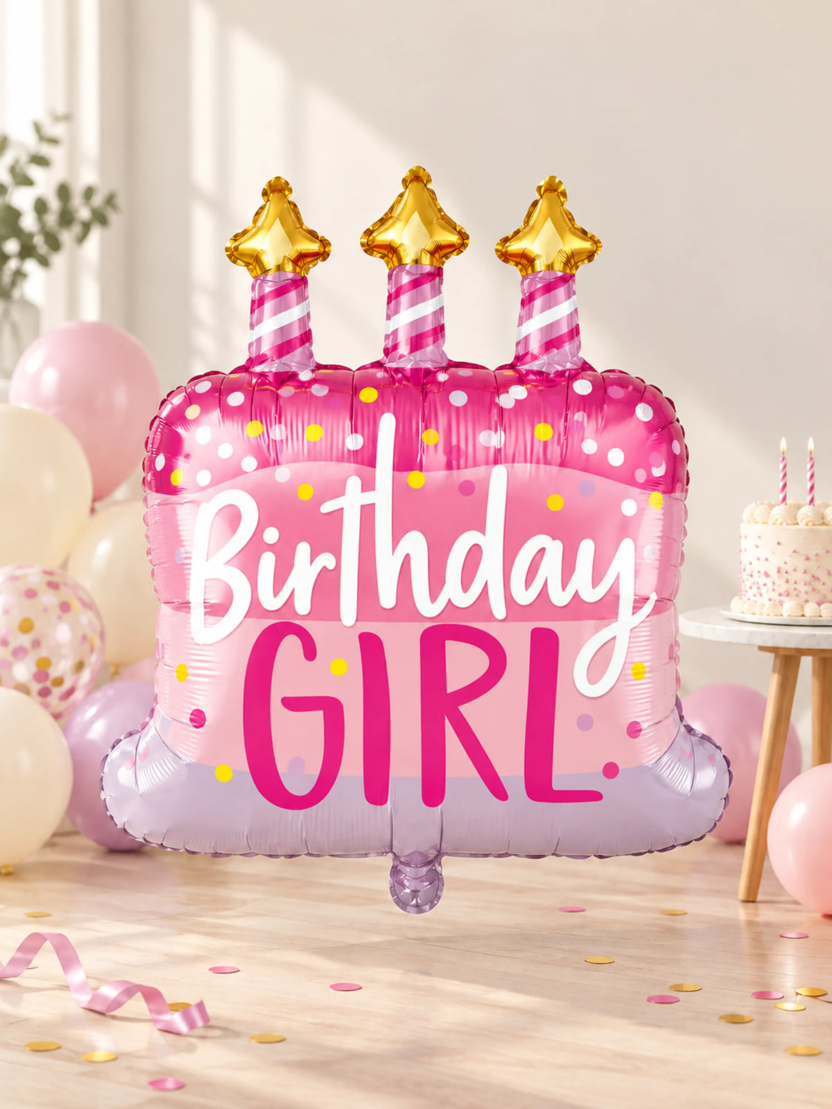 Cute Birthday Cake-Shaped Foil Balloon - Boy & Girl