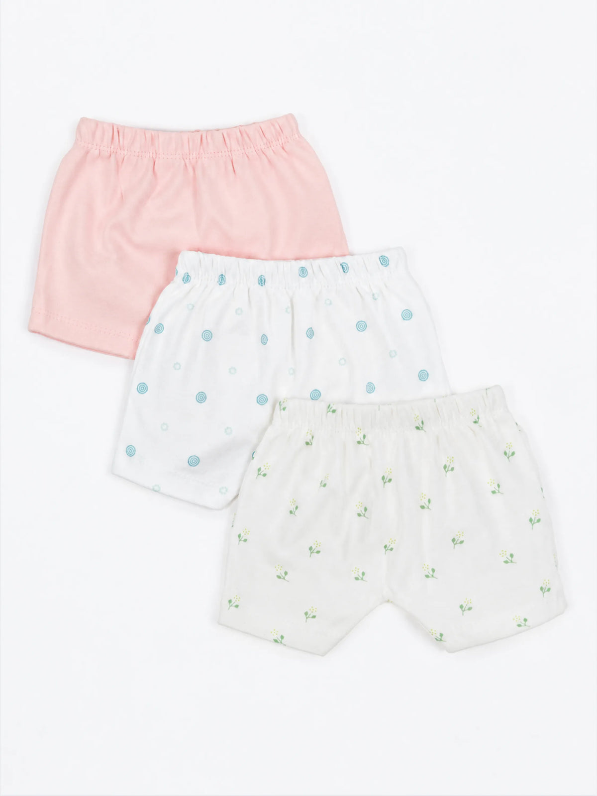 Baby Cotton Shorts 3 Piece Combo 0-3 Months