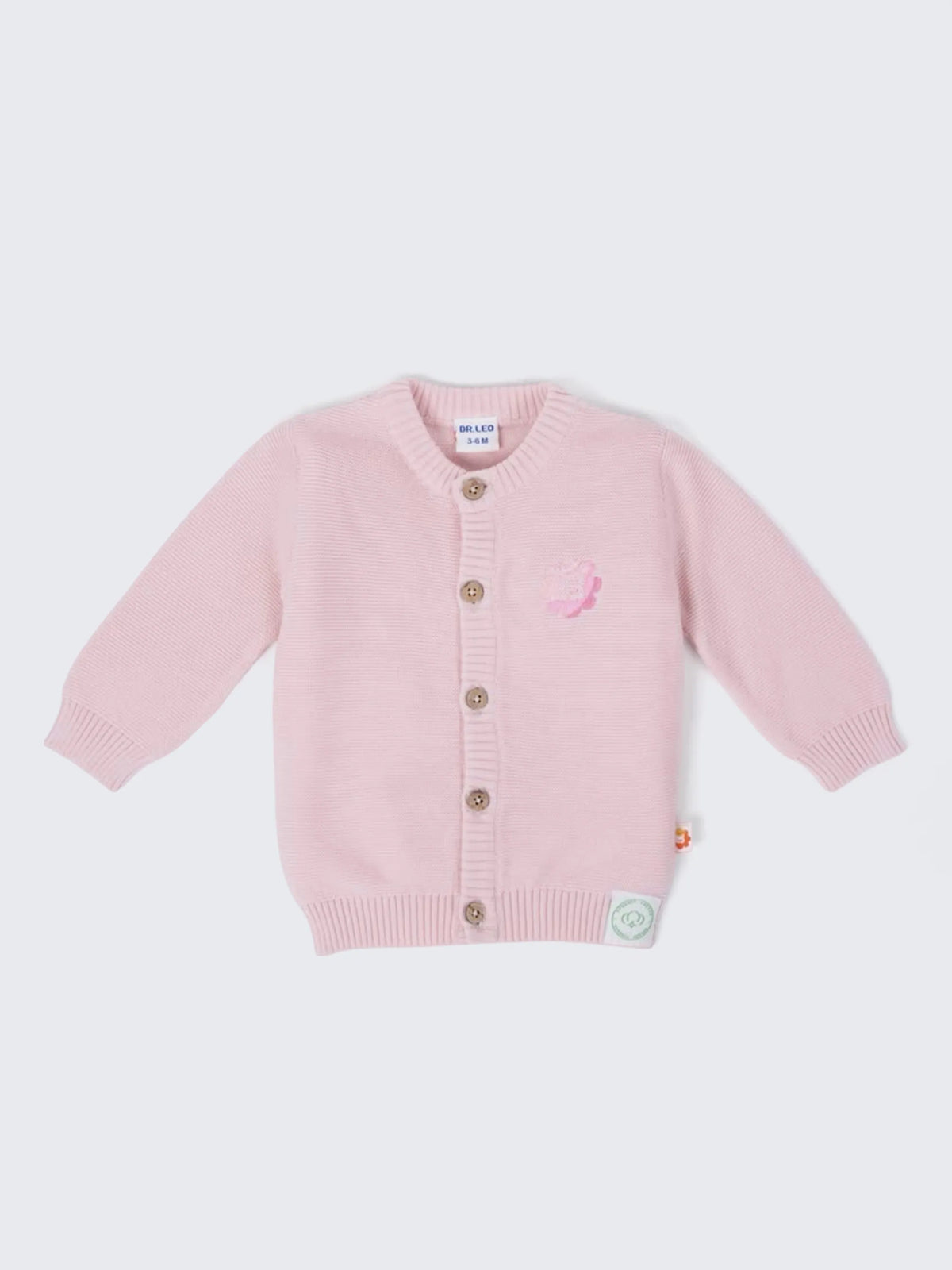 Baby Organic Cotton Knit Cardigan – Pink