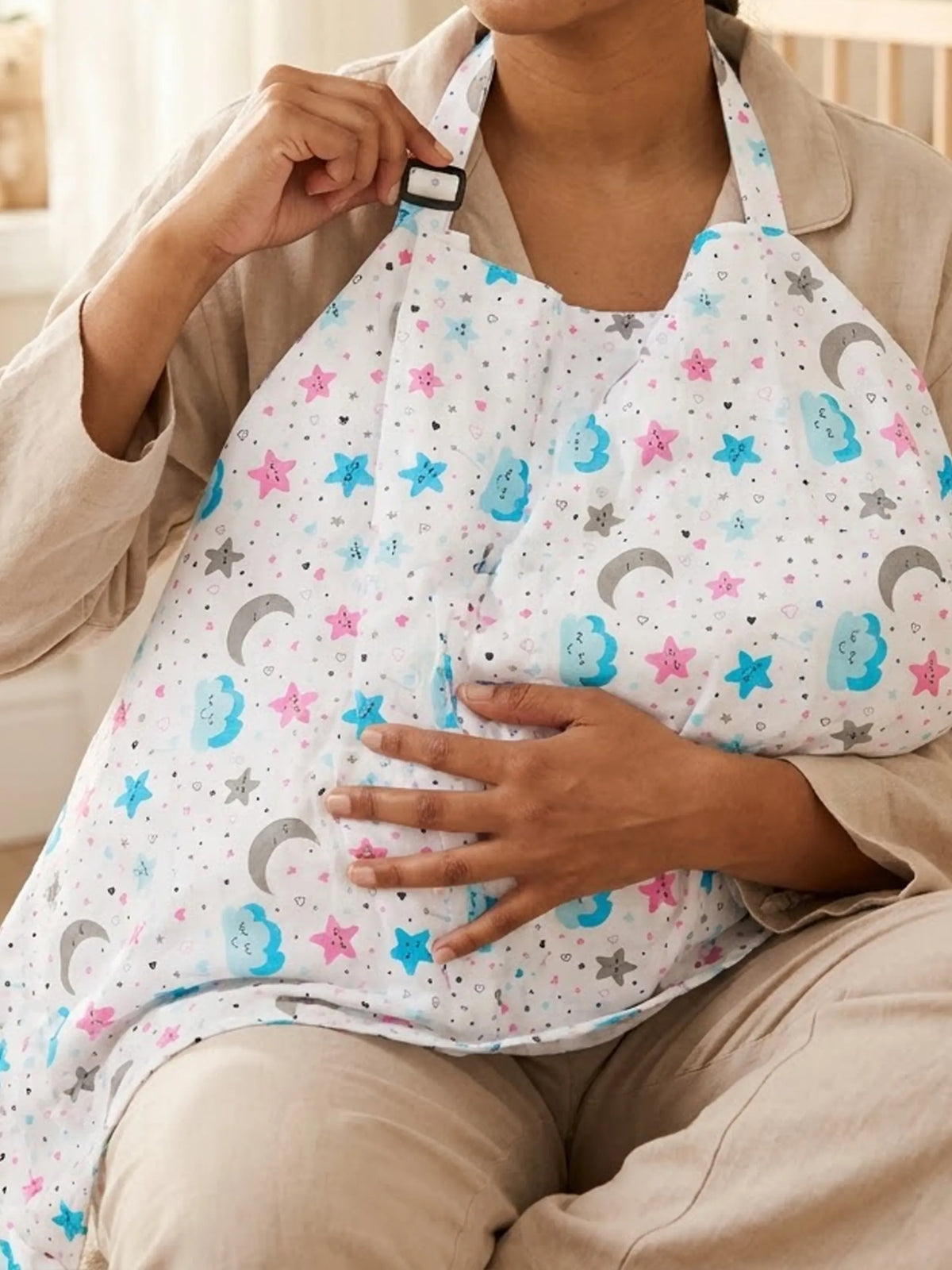 Breastfeeding Cover - Moon, Star & Cloud Print
