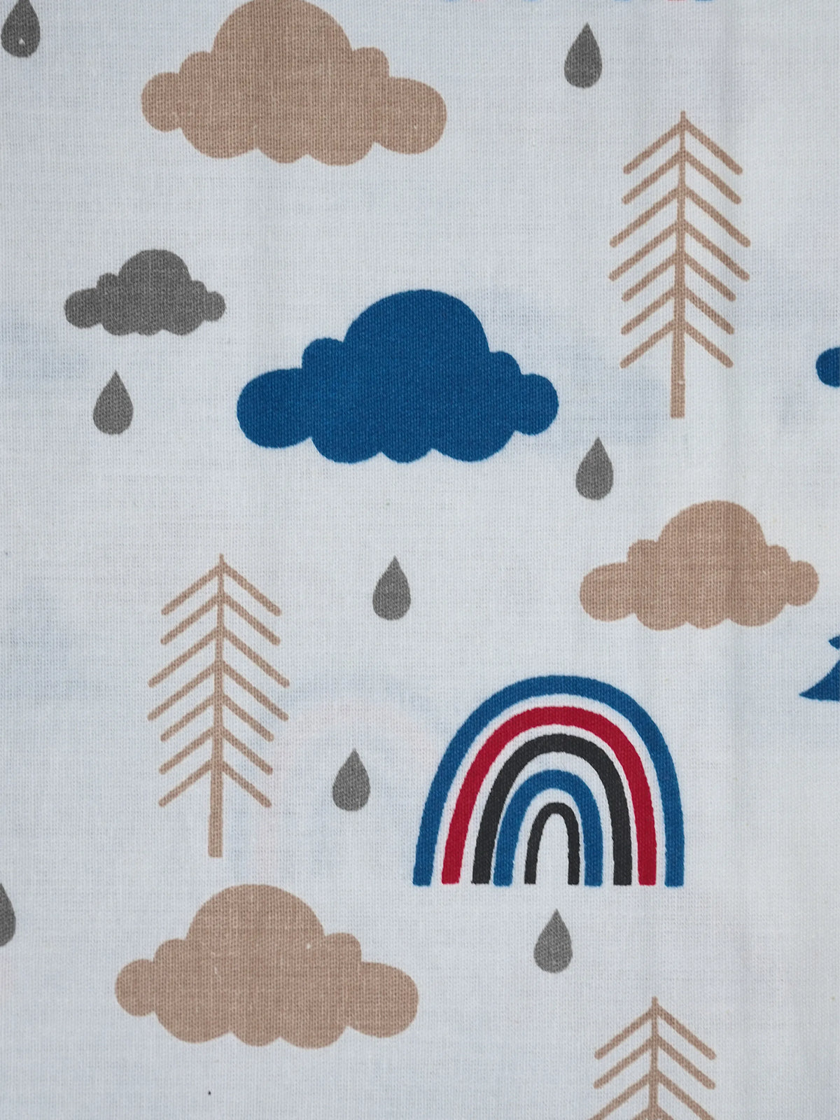 Twill Baby Cradle Safeguard Set - Cloud & Rainbow