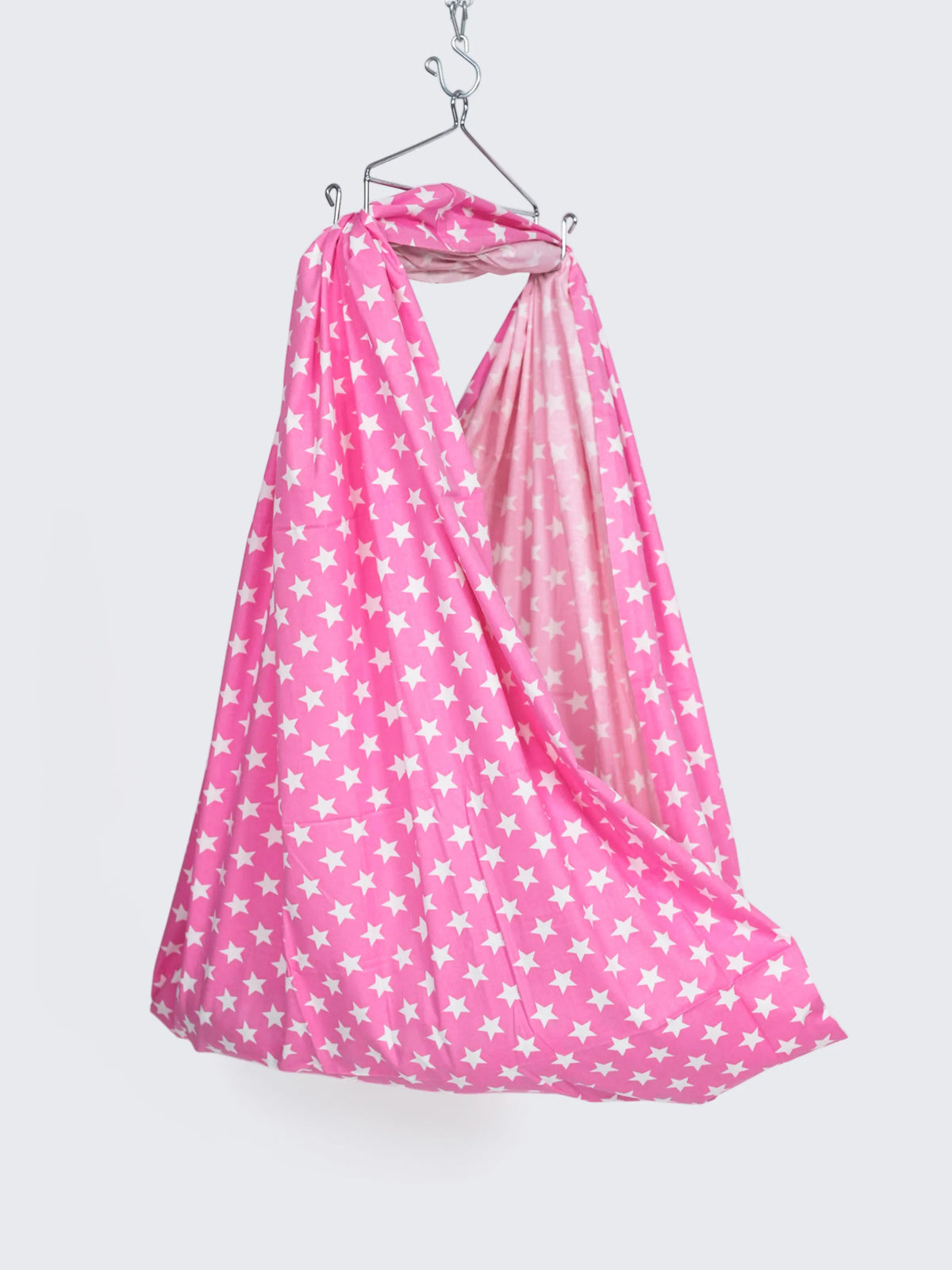 Twill Star Baby Cradle Cloth - White With Pink
