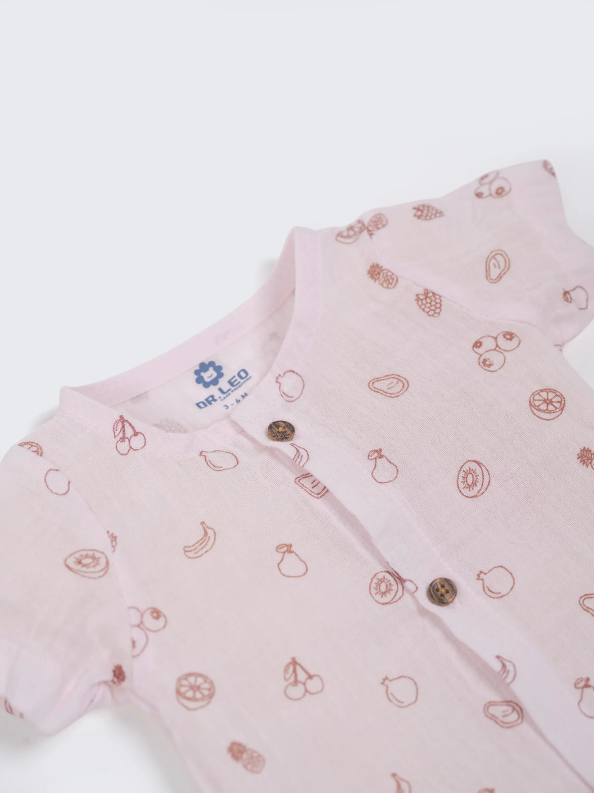 Baby Pink Fruit Print Shirt & Shorts Set