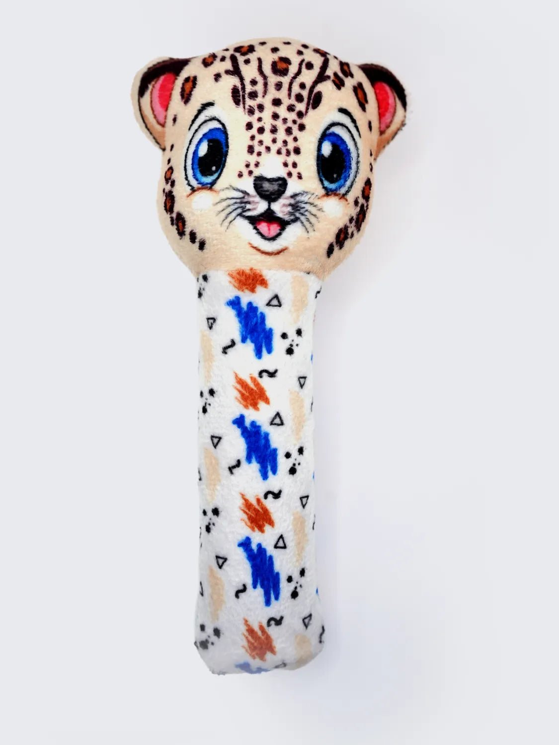 Cute Leopard Plush Baby Rattle Toy – Soft Handheld