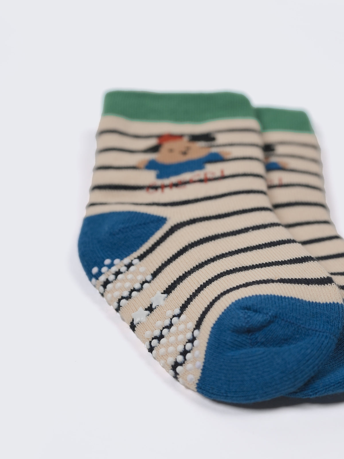 Kids Anti-Slip Cotton Crew Socks – 2 Pair Pack