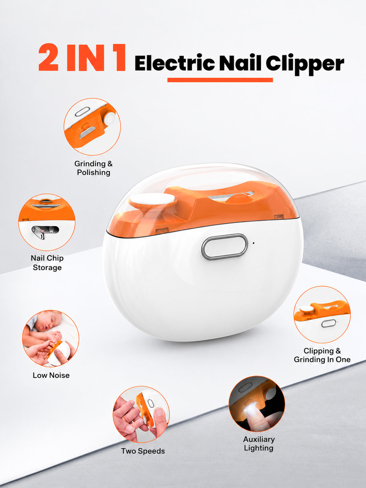 Electric Baby Nail Clipper with Nail Grinder