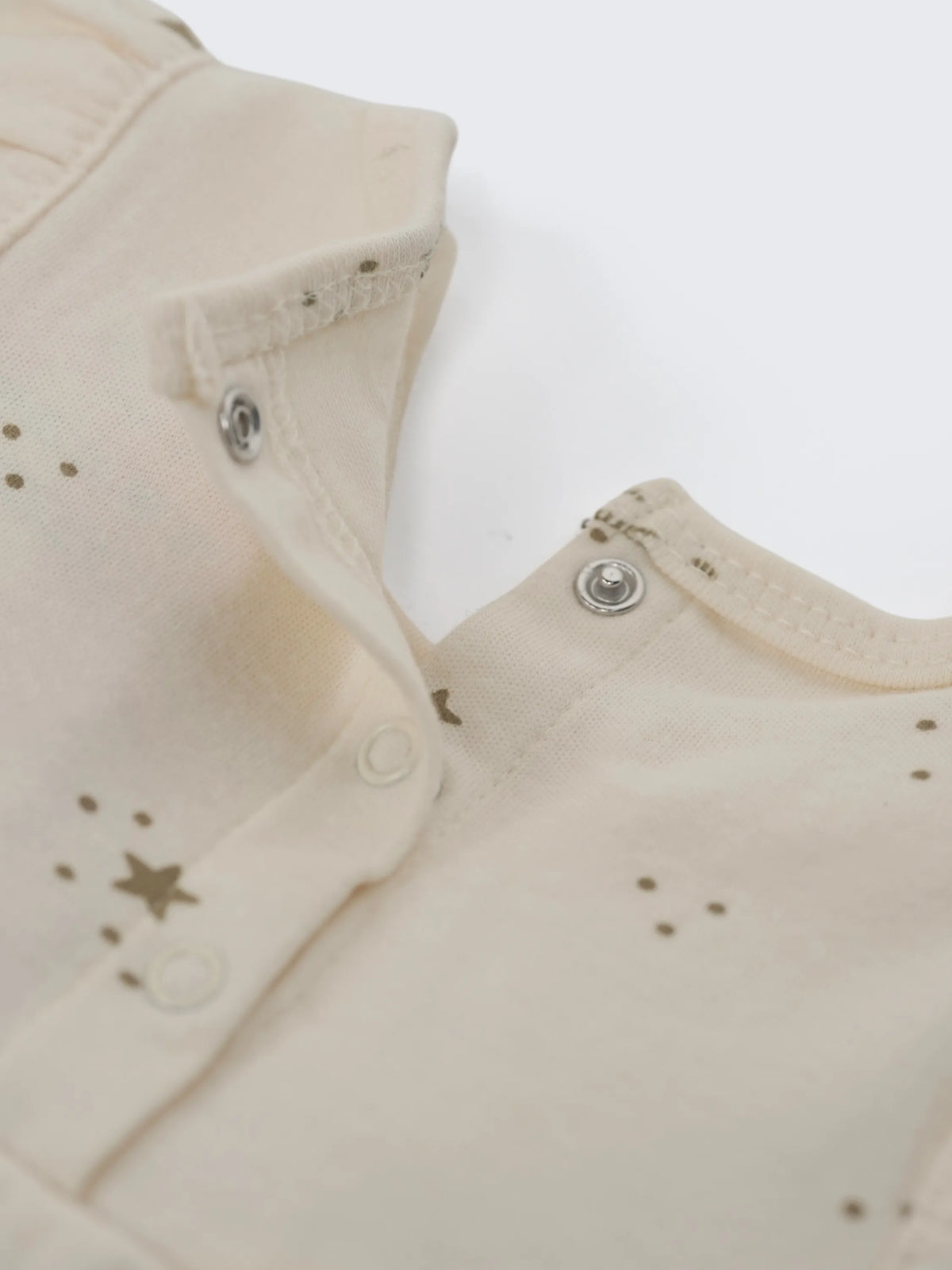 Baby Girls Star Print Cream Ruffle Sleeve Romper