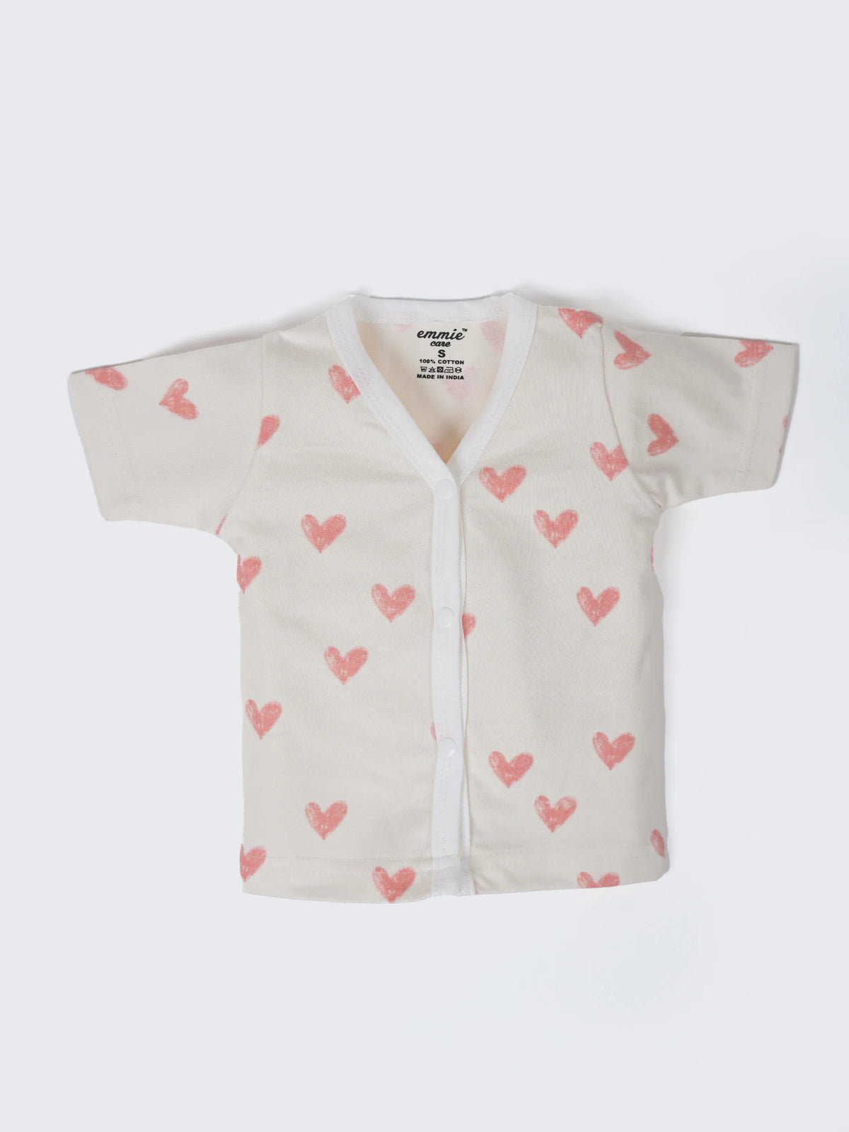 Baby Heart Print Half Sleeve Jabla & Shorts Set