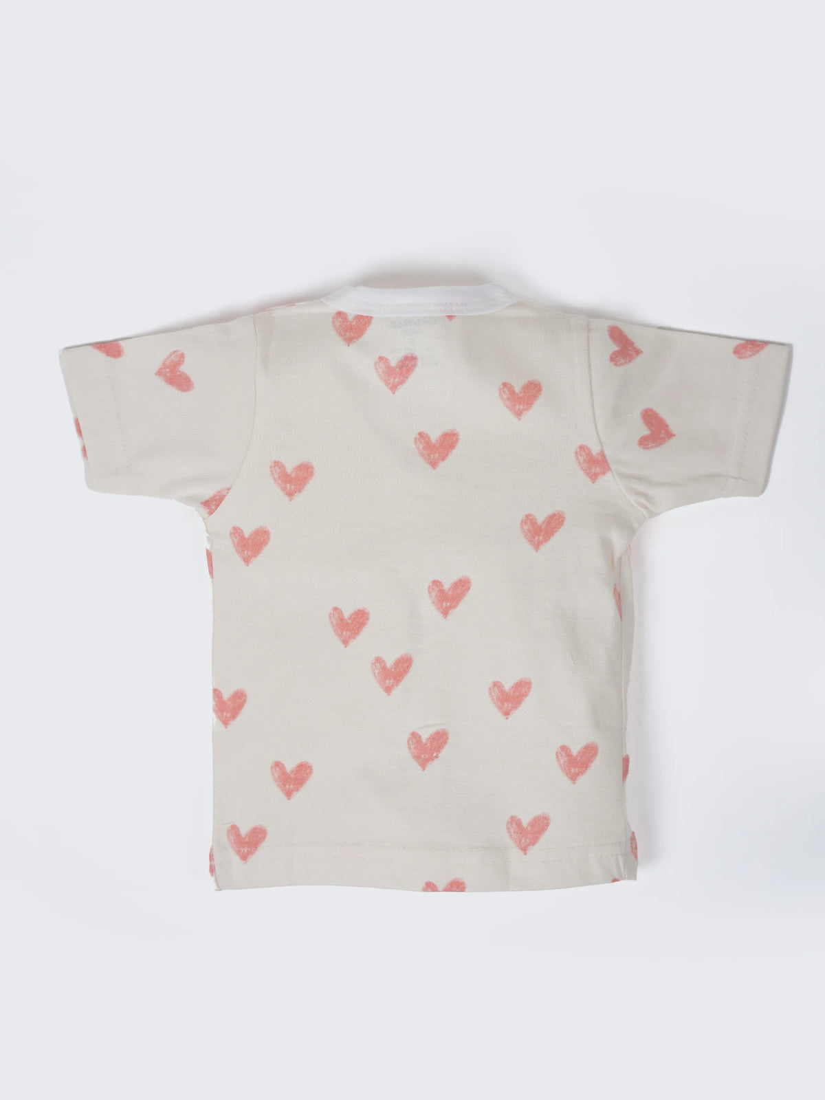 Baby Heart Print Half Sleeve Jabla & Shorts Set