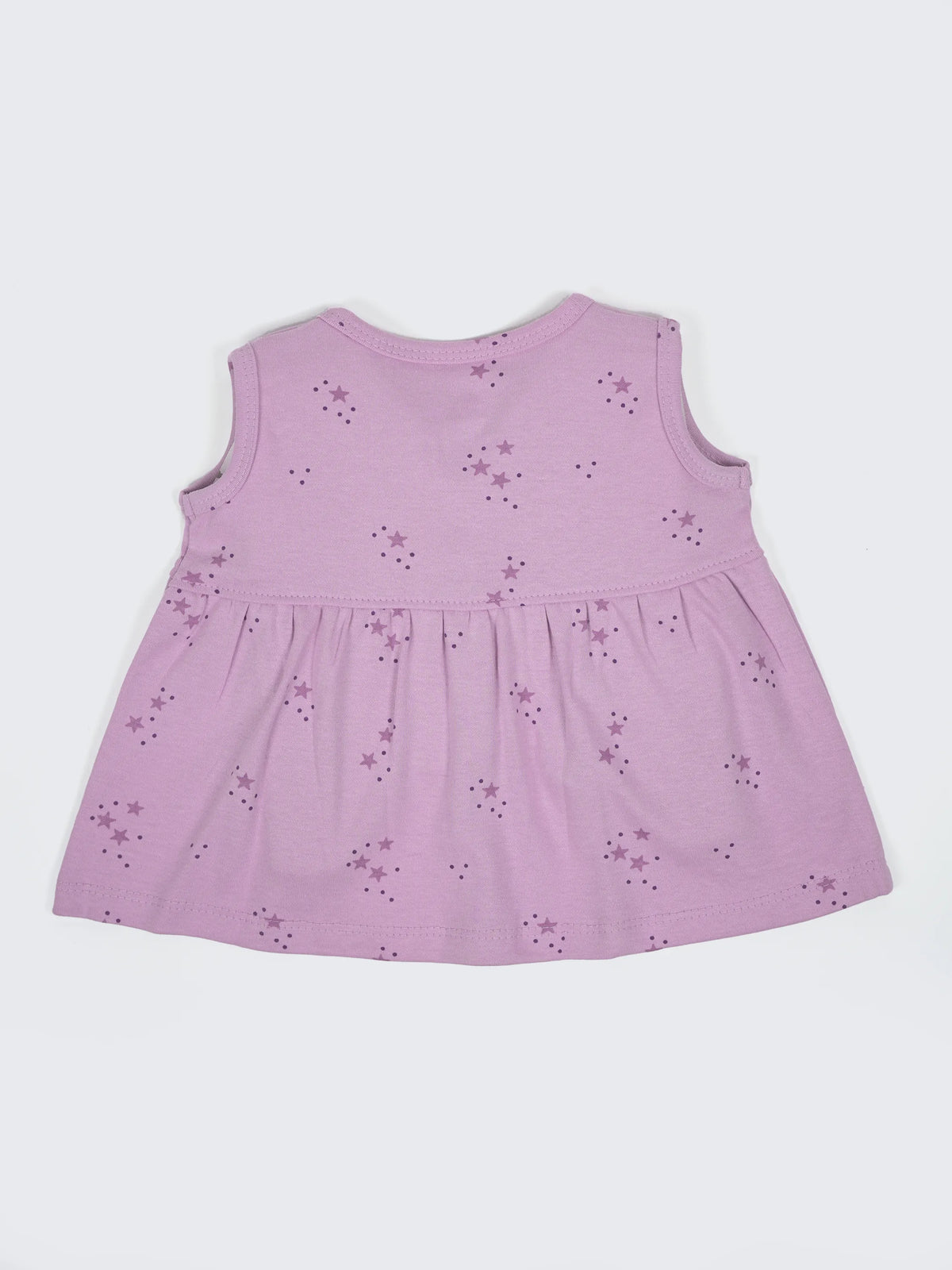Baby Girls Purple Star Print Cotton Frock