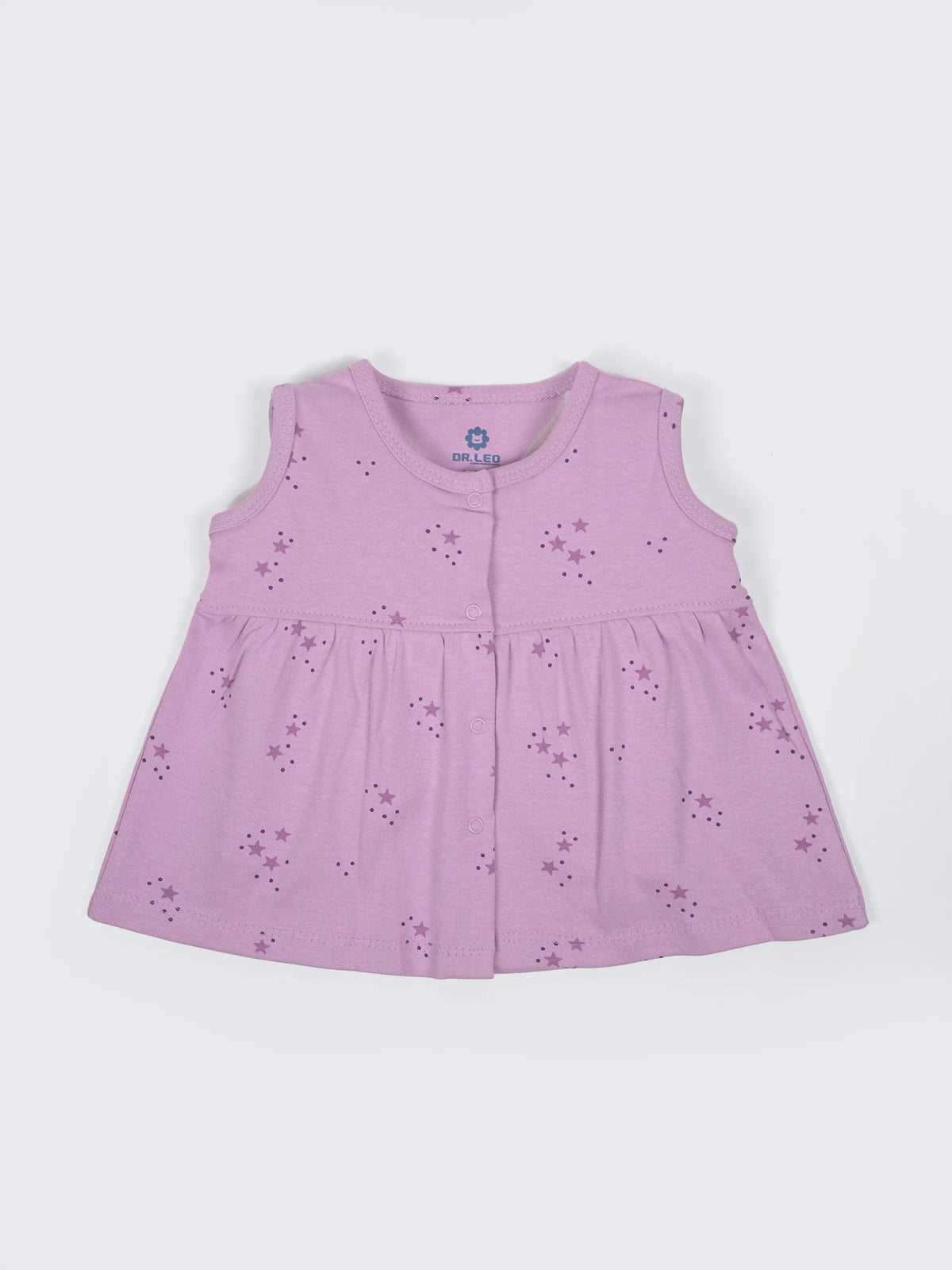 Baby Girls Purple Star Print Cotton Frock