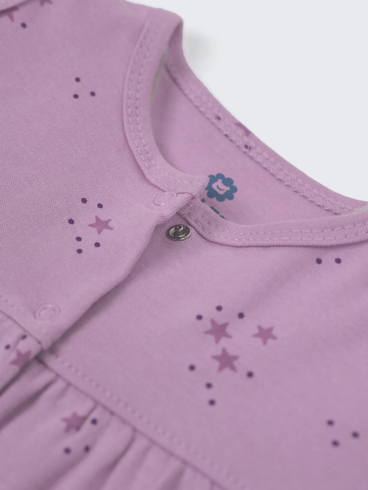 Baby Girls Purple Star Print Cotton Frock