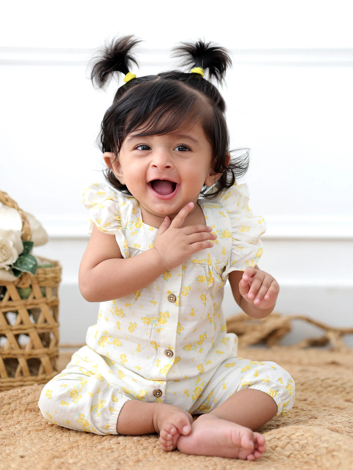 Yellow Bloom Ruffle Jumpsuit