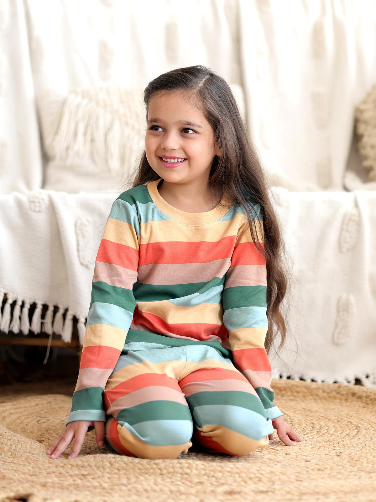 cozy striped pajama set