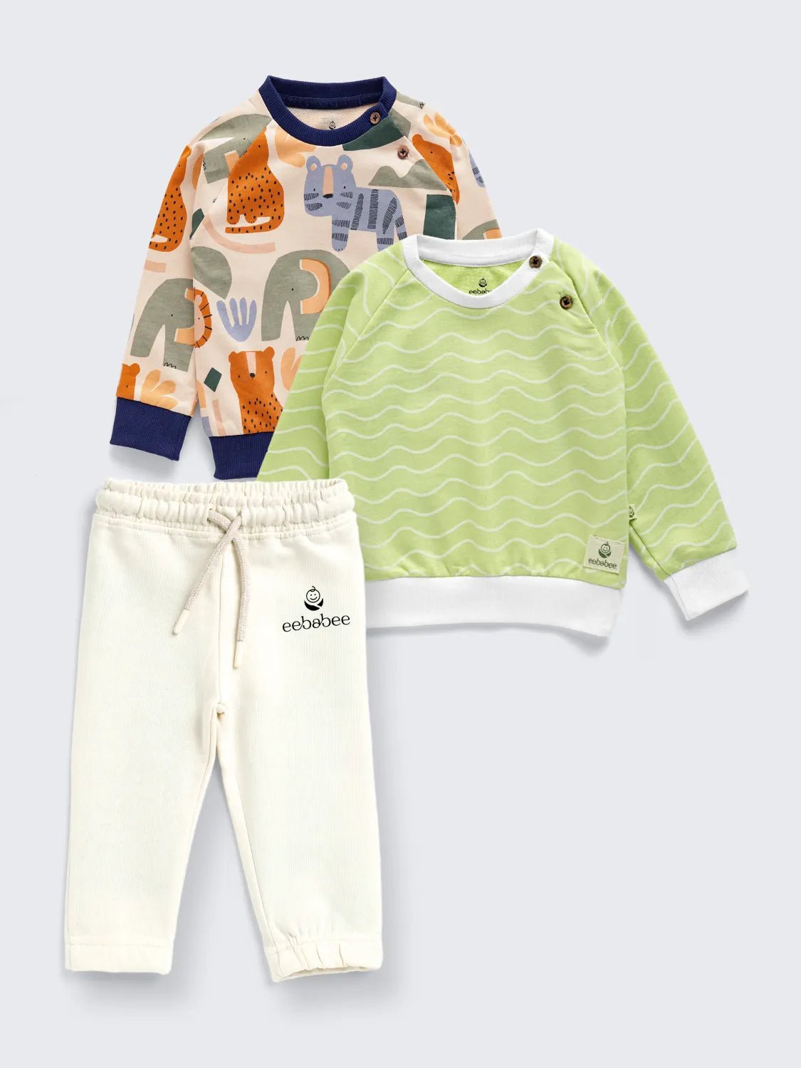 Unisex Sweatshirt Combo with Jogger Pants – 3 Pc Loopknit Set