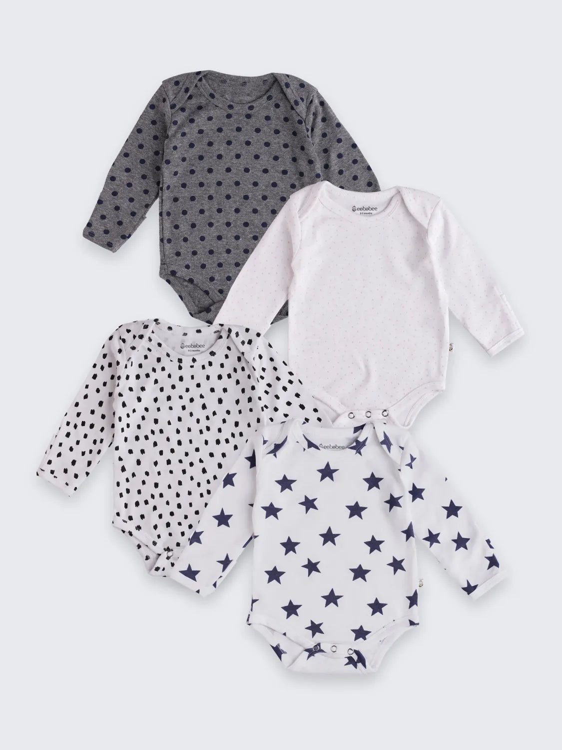 4-Pack Baby bodysuits – Full Sleeve Essentials Set