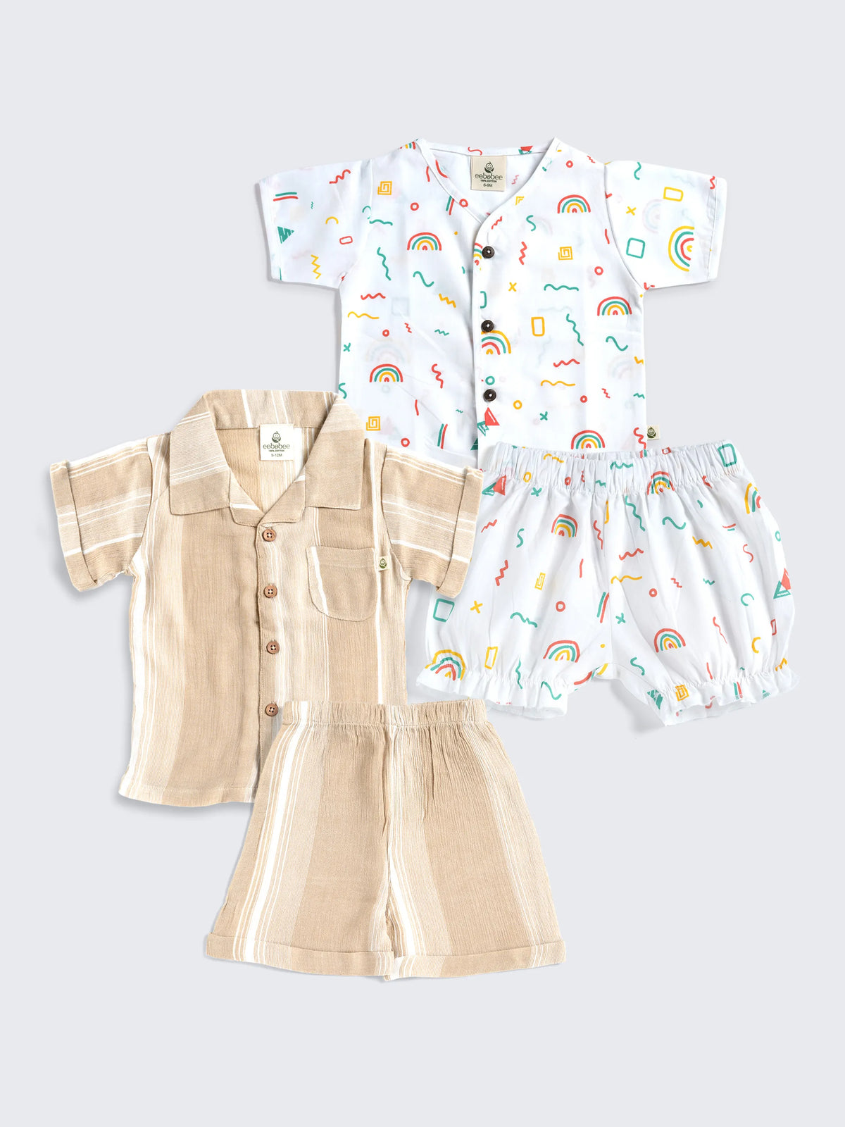 Premium 2-Set Cotton Shirt & Shorts Combo for Baby Boys