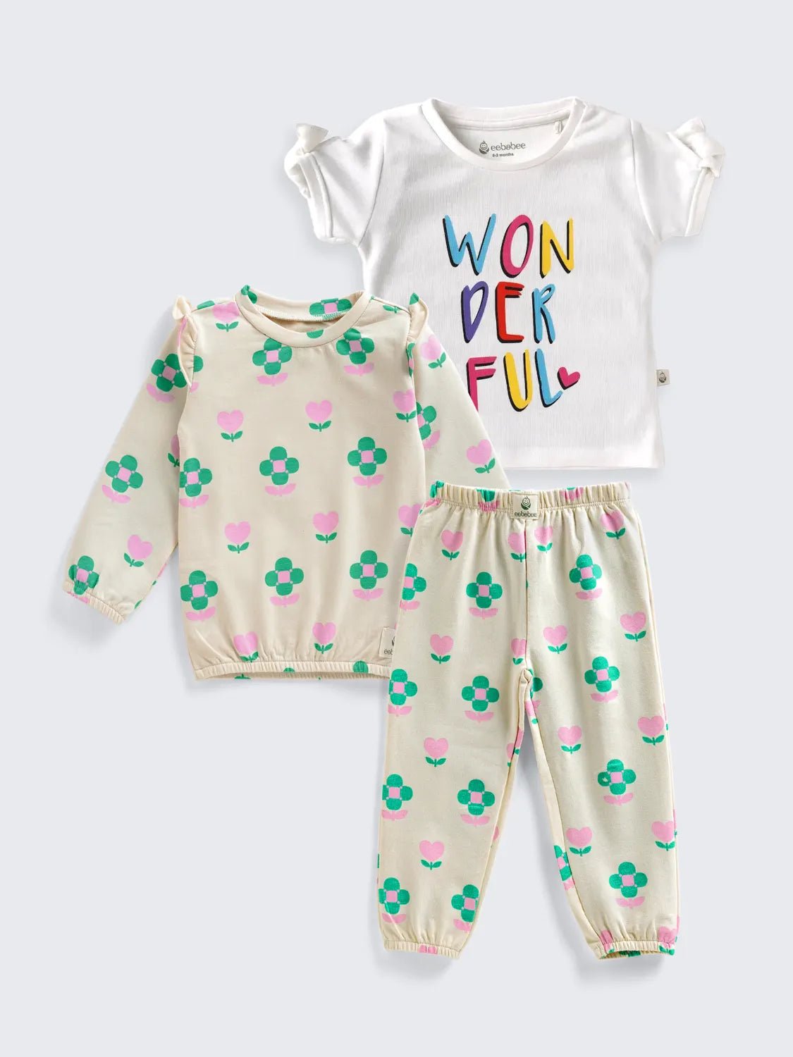 Girls’ “Wonderful” Picnic-Perfect 3 Pc Outfit Set