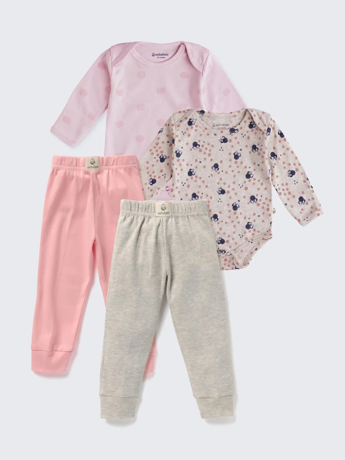 4-Piece Baby Girl Bodysuit & Pant Combo Set