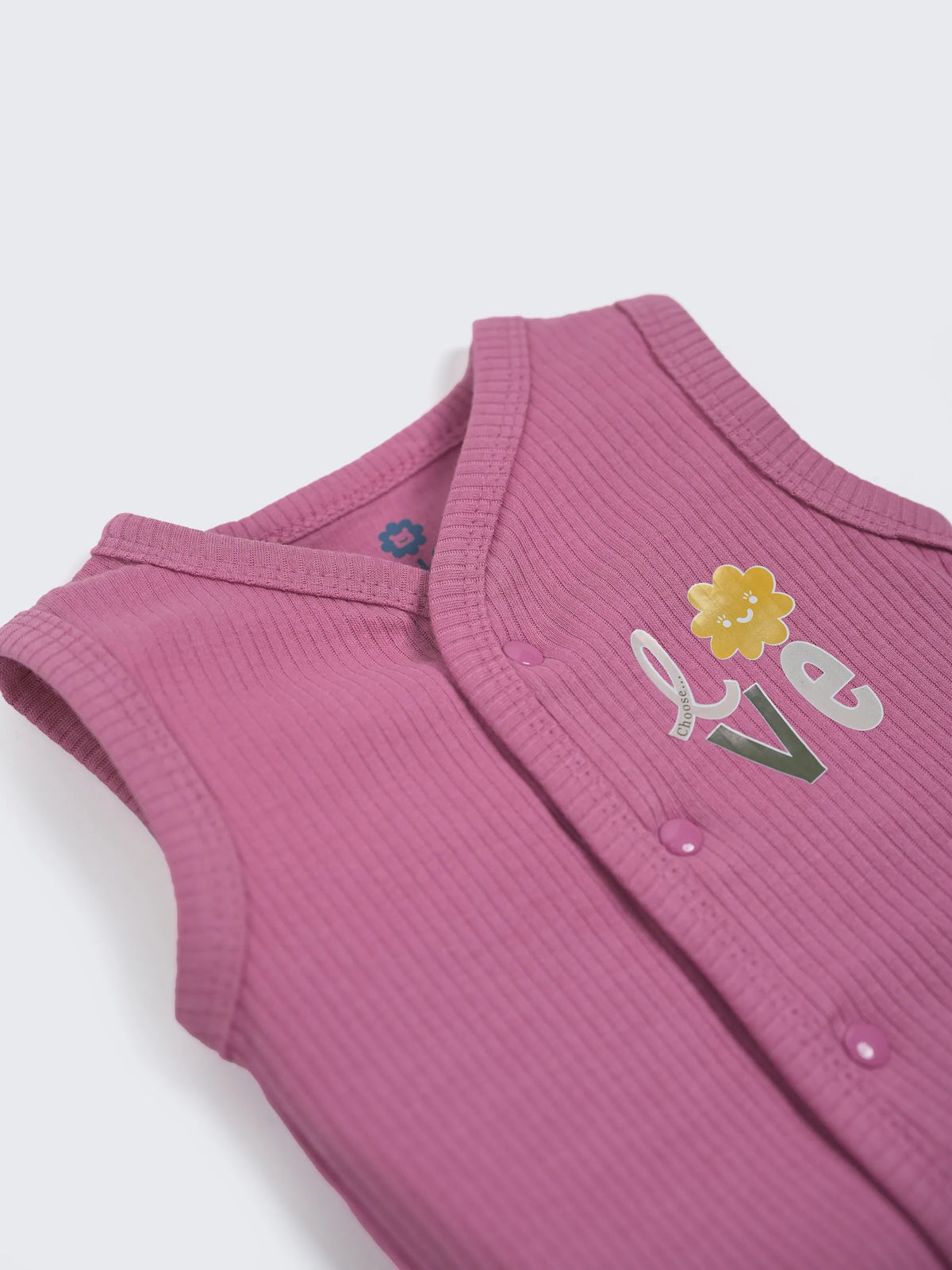 Baby Sleeveless Ribbed Cotton Jabla & Shorts Set