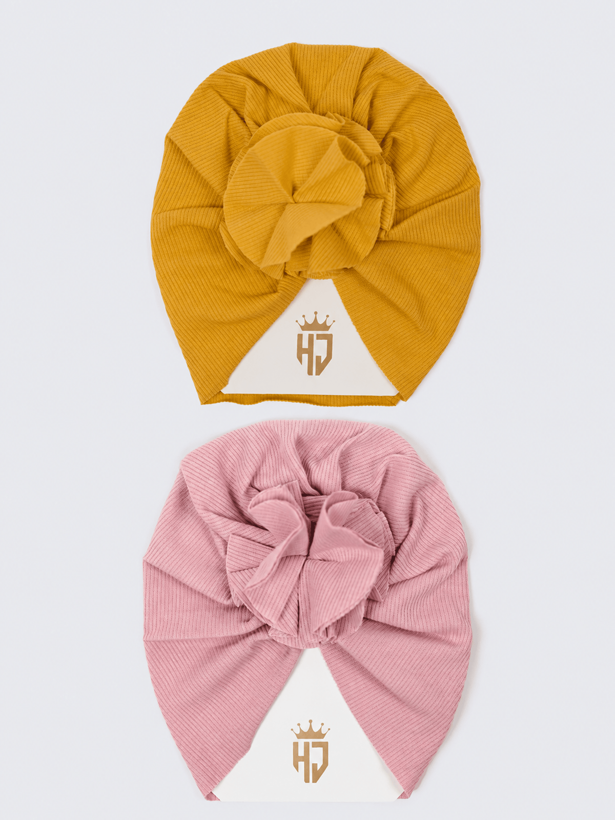 Baby Girls Turban Headwrap - Yellow & Pink