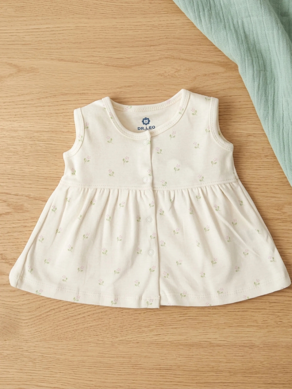 Baby Girls Floral Cream Cotton Frock