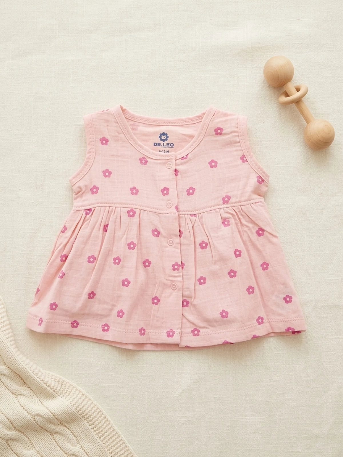 Baby Girls Pink Floral Cotton Frock