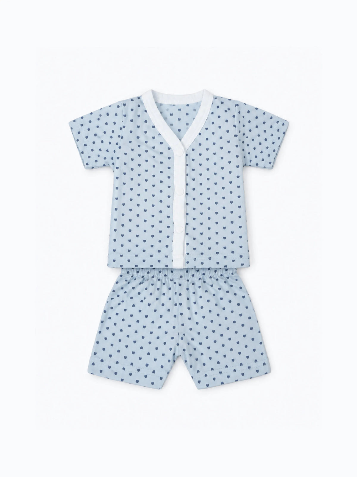 Baby Heart Printed Half Sleeve Jabla & Shorts Set